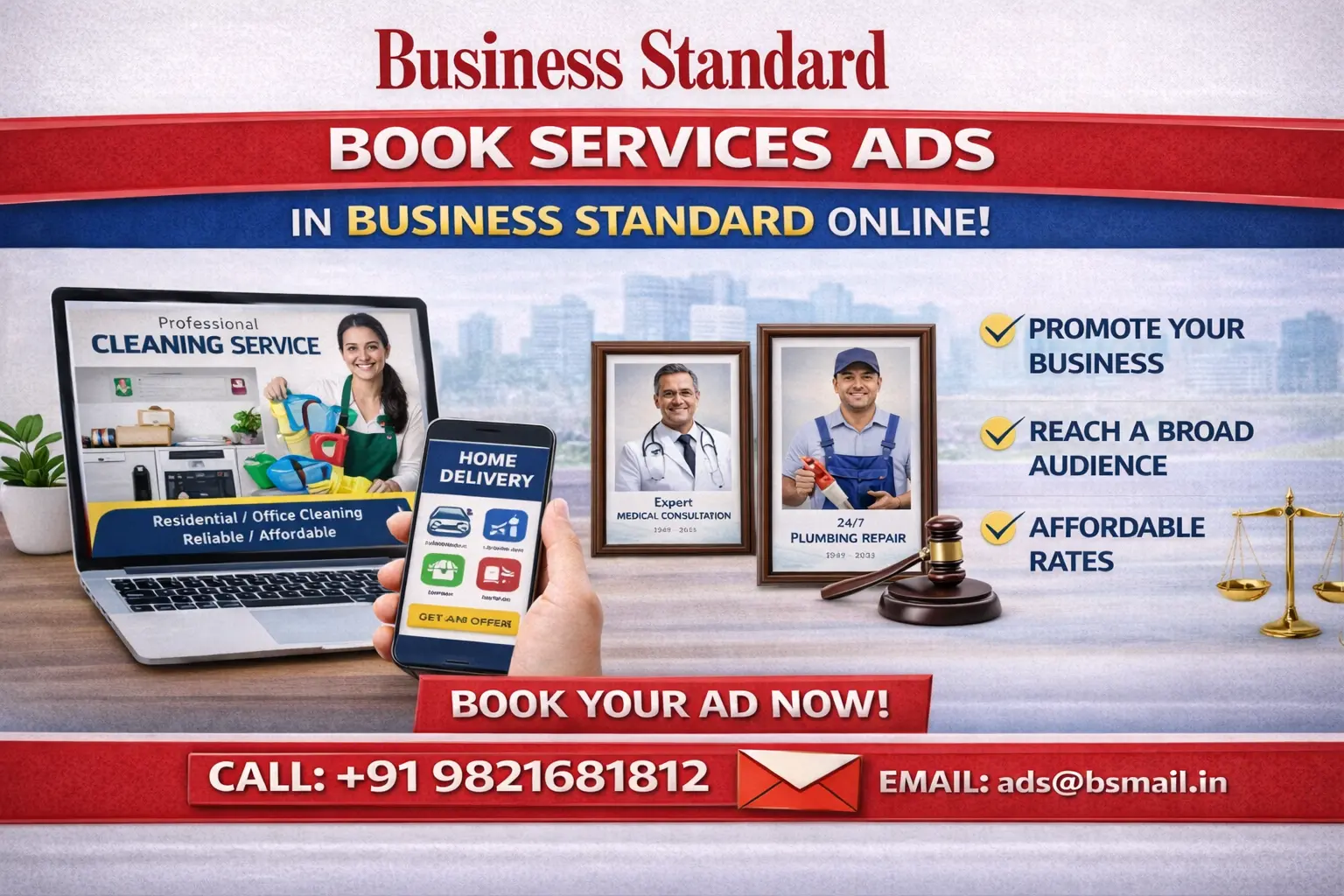Book Services Ads in Business Standard Newspaper Online
